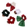 IMIKEYA Christmas Hair Scrunchies 5 Pcs 5-inch Elastic Hair Bands with Bell Bow Sequins for Xmas Party view 1