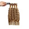 Feather Crochet Human Hair for Black Women Highlights Ombre Blonde Raw Burmese Curly Miracle Knots Hair Virgin Invisible Pre-Separated Wavy Curly Human Hair Crochet 16 Inch 50g/pack view 4