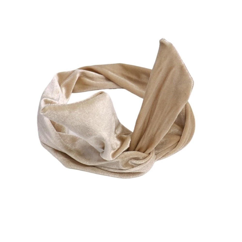 Cute Bunny Wire Wrap Rabbit Ear Headband, Turban Style Hair Band for Women(Beige)