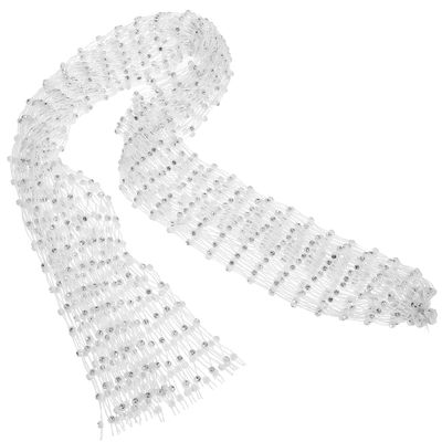 JOINPAYA Rhinestone Mesh Bandana Headscarf for Women Elastic Crystal Hair Scarf Wrap Head Cover White for Party Festival Accessories