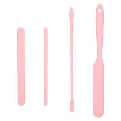 4 Pcs Silicone Wax Stick Set, Reusable Non-Stick Wax Spatulas Flexible Applicator Easy-Clean Essential Waxing Supplies Accessories for Hair Removal at Home & Salon (Pink)