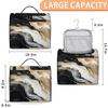RPWOBBYQ Black Gold Marble Travel Toiletry Bag for Women Waterproof Cosmetic Bag Large Capacity Makeup Organizer with Handle view 2