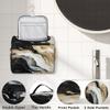 RPWOBBYQ Black Gold Marble Travel Toiletry Bag for Women Waterproof Cosmetic Bag Large Capacity Makeup Organizer with Handle view 3