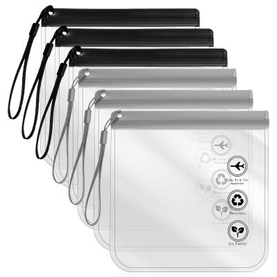 HJZHII 6pcs Clear TSA Approved Toiletry Bag-Quart Size Travels Bag