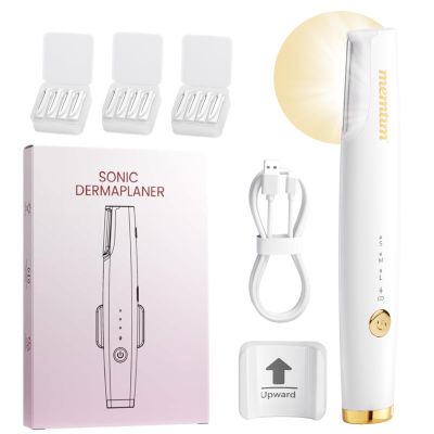 Sonic Dermaplane Razor for Women Face with LED Light (White)