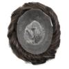 Super Thin Skin Mens Toupee 0.03mm Ultra Thin Skin Hair System For Men Human Hair Black Brown Blonde Gray V-looped Hairpiece 8''x10''-70%,120# Jet Black With 20% Gray view 4