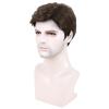 BECUS Mens Wig Short Brown Curly Synthetic Hair Natural Looking Style view 3