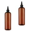 Ckuakiwu Hair Oil Applicator, 2PCS 500ml/16ounce Plastic Squeeze Bottles for Oil, Refillable Hair Oiling Bottle, Visible Dye Bottle with Twist Top Cap, Decoraciones al aire libre view 2