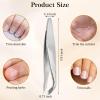 Elegaperma 2pcs Mini Cuticle Trimmer, Stainless Steel Cuticle Tweezers, Clipper Cuticle Trimmer Tweezers for Finger Toe Dead Skin Remove (Vertical) view 2