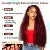 Boho Hair for Braiding Human Hair - 40G 1 Bundle/Pack Red Burgundy #99J, Wet and Wavy, No Weft, Full, Deep Wave 12A Unprocessed Brazilian Virgin Curly Human Braiding Hair for Knotless Braids view 4