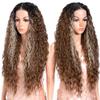 Style Icon 13x6 Lace Front Wig 30 Inch Long Curly Water Wave Style Highlight Ombre Brown Synthetic Hair Free Part Wigs for Daily Wear Cosplay(30", TTHL4/30F/613F) view 2