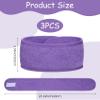 ValueBargain 3 Pcs Spa Headband, Adjustable Terry Cloth Headband for Women, Spa Makeup Wrap Head (Black, White, Purple) view 2