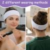 ValueBargain 3 Pcs Spa Headband, Adjustable Terry Cloth Headband for Women, Spa Makeup Wrap Head (Black, White, Purple) view 3