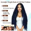 Boho Hair for Braiding Human Hair - 120G 3 Bundles/Pack Blue, Wet and Wavy, No Weft, Full, Deep Wave 12A Unprocessed Brazilian Virgin Curly Human Braiding Hair for Knotless Braids view 4