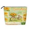 PKWKTKY Summer Farmhouse Sunflower Makeup Bag for Women Portable Travel Toiletry Bag Zipper Pouch Organizer view 1