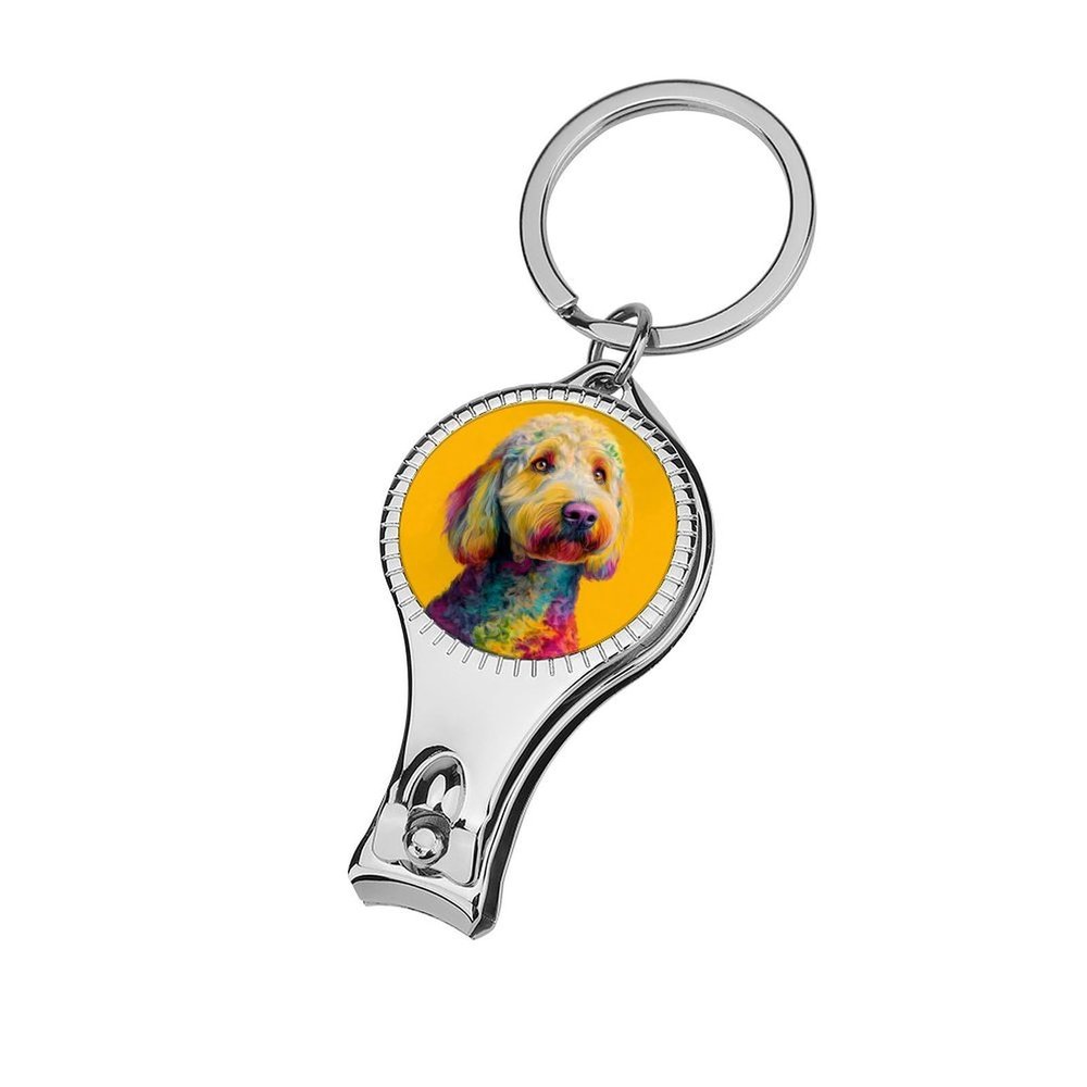 Colorful Golden Doodle Dogs on Yellow Nail Clippers Toenail Clipper Cutters Professional Nail Trimmer Nail Cuticle Cutter for Women Men