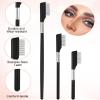 3 Pcs Eye Lash Comb Separator, Metal Eyelash Comb Separator, Eyelash Brush Set with Short/Medium/Long Handles, ABS+Aluminum Lash Grooming Tool (Black, 3.66/5.12/7.28 In) view 3