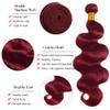LYKELTA 99J Burgundy Body Wave Human Hair Bundles Unprocessed Brazilian Virgin Remy Hair 3 Bundles 16 18 20 Inch Double Weft Soft No Frizz Strong Hair Easy Style view 4