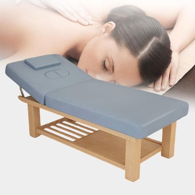 Joytar Wood Heavy Duty Stationary Massage Table, Spa Bed Physical Therapy Table for Treatment, Physical Therapy, Massage Bed, 185x70cm(Blue)