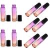 ULTECHNOVO 10pcs 10ml Glass Essential Oil Roller Bottles with Gradient Purple-orange Design, Refillable Perfume Roller-on Bottles with Black Caps for Aromatherapy and Cosmetic Use view 1