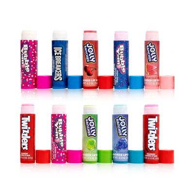 Sweets by Hershey 10 Flavored Lip Balms | Twizzlers, Jolly Rancher, Bubble Yum, Ice Breakers | Cruelty Free