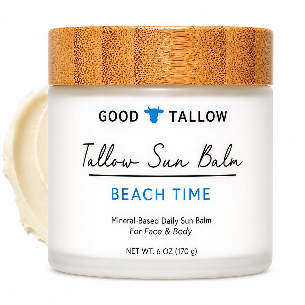 Mineral Tallow Sun Balm for Sun-Exposed Skin Non-Nano Zinc Oxide with Grass-Fed Tallow Daily Moisture Barrier Support 6 oz