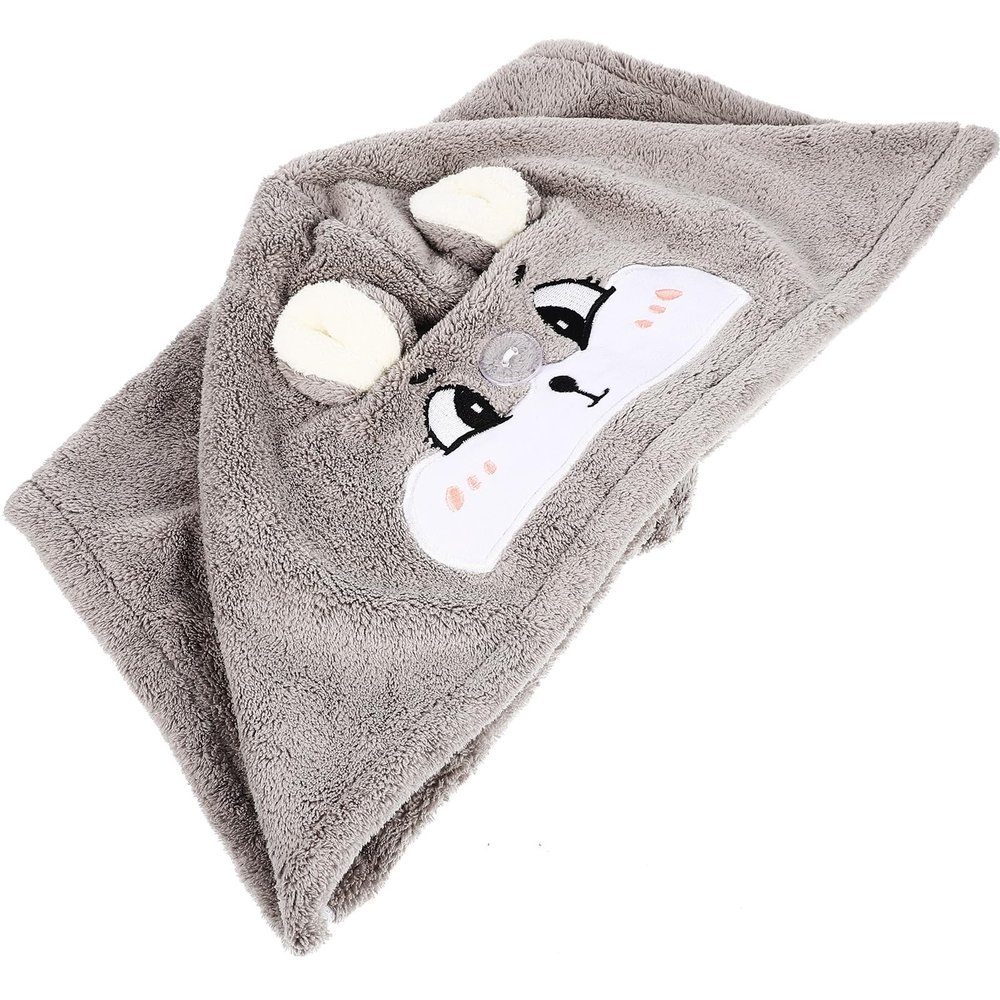 HANABASS Cartoon Squirrel Coral Fleece Hair Drying Towel Wrap Super Absorbent Thick Water-Absorbent Hair Wrap Cap for Women and Quick Dry for Bath and Travel
