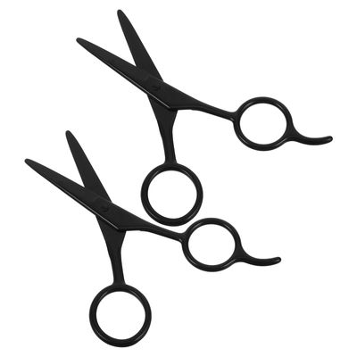 PartyKindom Stainless Steel Grooming Scissors 2pcs 5-inch Beard and Eyebrow Trimmer Scissors for Men Sensitive Areas Facial Hair Cutting and Shaping