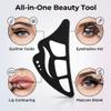 All-in-One Silicone Makeup Stencil Tool, Black, Eyeliner Guide, Eyeshadow Aid, Mascara Shield, Lip Contouring view 2