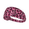 Pink Cheetah Leopard Print Headbands for Women Men Fashion Sweatbands Athletic Elastic Hairband for Hiking Cycling Running Yoga Football Workout Accessories view 1