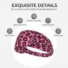 Pink Cheetah Leopard Print Headbands for Women Men Fashion Sweatbands Athletic Elastic Hairband for Hiking Cycling Running Yoga Football Workout Accessories view 4