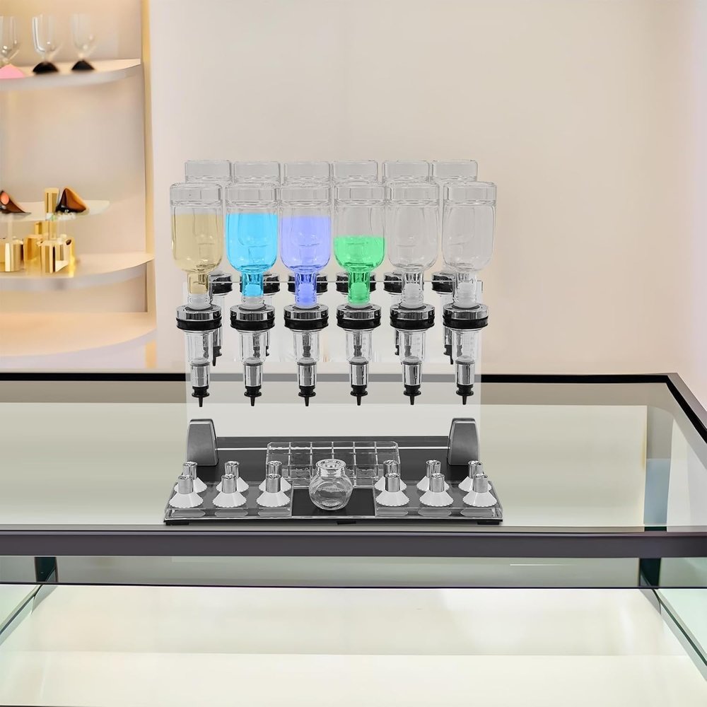 Manual Liquid Filling Machine for Perfume, 6/8/12 Pump Heads & Cups, 200ml Bottles, Efficient Perfume Dispenser with Rack, Ideal for DIY & Home Use