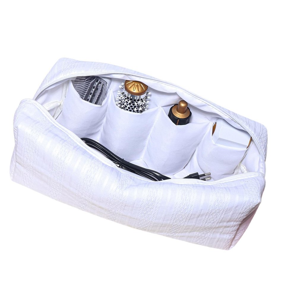 Altriapendragon Elegant Cotton Makeup Storage Bag Fashion Cosmetic Suitable for Hair Dryer and Beauty Products with Secure Zipper Cotton Makeup for Travel