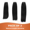 BEEOS 3 Straight Bundles Human Hair 18 20 22 Inch, #1 Jet Black Double Weft 100% Remy Human Hair Bundles for Black Women Sew In and Quick Weave, 95g x 3 view 2