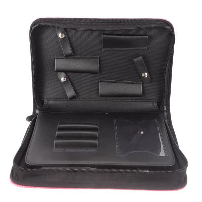 VOSAREA Hair Scissor Bag Diamond Quilted Pink Scissor Pouch with Zipper for Barbers Salon Tool Organizer