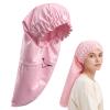 1 Pack Large Shower Caps for Braids Extra Long Waterproof Hair Bonnet for Women & Men, Reusable XL Bath Cap for Locs, Dreadlocks, Thick Curly Hair, Drawstring Adjustable (Pink) view 1
