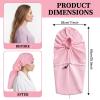 1 Pack Large Shower Caps for Braids Extra Long Waterproof Hair Bonnet for Women & Men, Reusable XL Bath Cap for Locs, Dreadlocks, Thick Curly Hair, Drawstring Adjustable (Pink) view 2