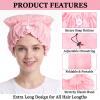 1 Pack Large Shower Caps for Braids Extra Long Waterproof Hair Bonnet for Women & Men, Reusable XL Bath Cap for Locs, Dreadlocks, Thick Curly Hair, Drawstring Adjustable (Pink) view 3