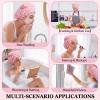 1 Pack Large Shower Caps for Braids Extra Long Waterproof Hair Bonnet for Women & Men, Reusable XL Bath Cap for Locs, Dreadlocks, Thick Curly Hair, Drawstring Adjustable (Pink) view 4