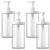 4 Pack Refillable Pump Bottle Dispenser, 33.8oz/1000ml Clear Lotion Dispenser Wide Mouth PET Plastic Shampoo Bottles Refillable with Pump for Bathroom Kitchen Soap Body Wash view 1