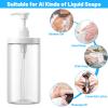 4 Pack Refillable Pump Bottle Dispenser, 33.8oz/1000ml Clear Lotion Dispenser Wide Mouth PET Plastic Shampoo Bottles Refillable with Pump for Bathroom Kitchen Soap Body Wash view 4