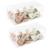 JessLab Hair Accessories Organizer for Girls, Acrylic Hair Bow Tie Clip Scrunchie Holder with Dividers, Clear Stackable Storage Box for Bathroom, Bedroom, Vanity Countertop, 1 Compartment (2 Pack) view 1