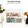 JessLab Hair Accessories Organizer for Girls, Acrylic Hair Bow Tie Clip Scrunchie Holder with Dividers, Clear Stackable Storage Box for Bathroom, Bedroom, Vanity Countertop, 1 Compartment (2 Pack) view 4
