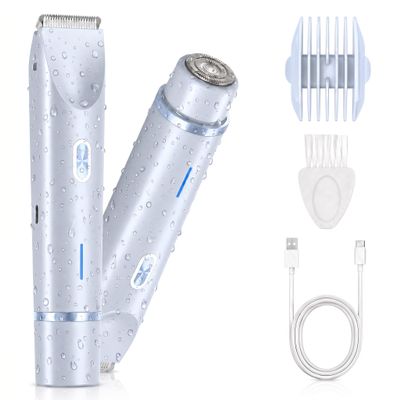 AiooTisu 2-in-1 Bikini Trimmer for Women - Dual Head Electric Shaver with Foil & Rotary Heads, Rechargeable & Waterproof, for Body, Bikini Line, Face, Legs & Underarms