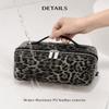 EACHY Travel Makeup Bag for Women, Flat Open Leopard Print Cosmetic Bag view 2