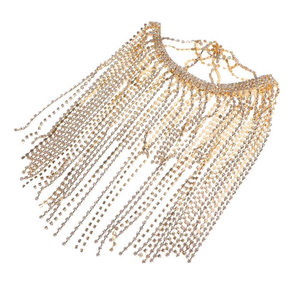 Mipcase Tassel Rhinestone Headband Luxury Crystal Hair Chain Jewelry for Women Bridal Headdress Sparkling Fringe Hair Accessory for Party and Wedding