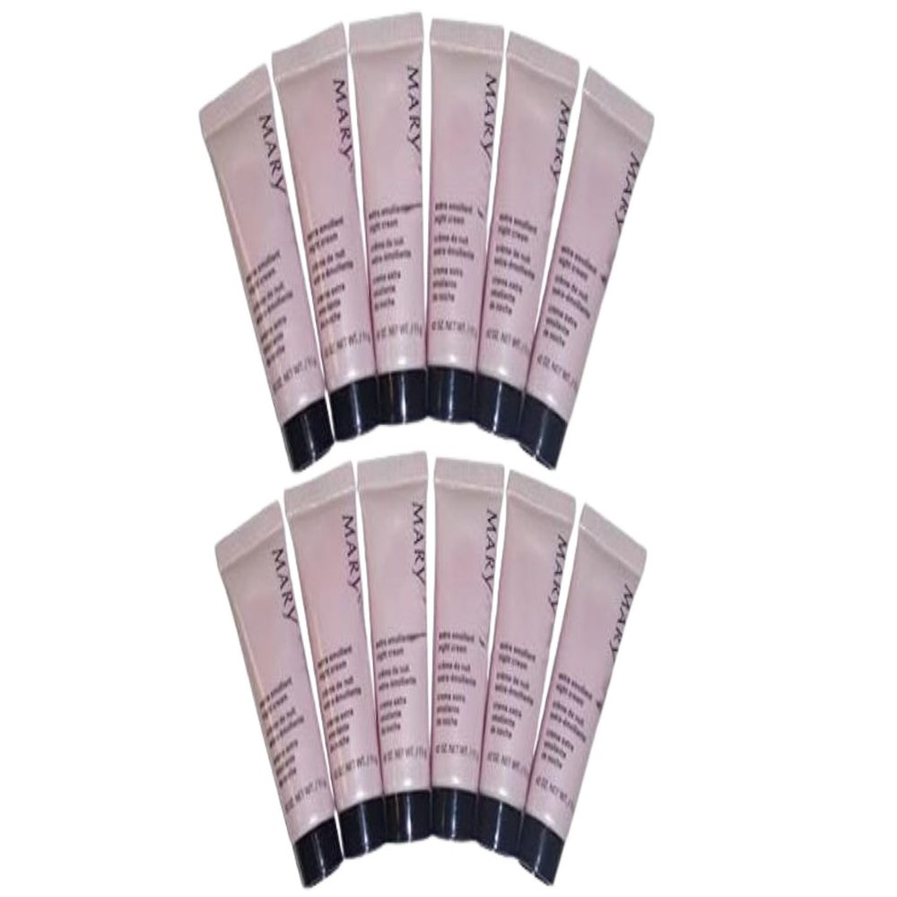 Extra Emollient Night Cream for very dry skin 12 PK mini travel size .42OZ Intensive Moisturizing Face & Body Cream Rich Hydration for Dry Sensitive & Mature Skin Night Repair Moisturizer (12)