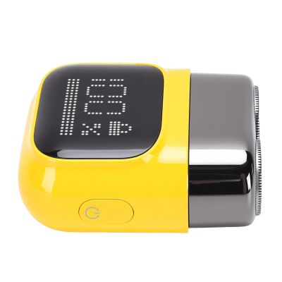 LAISANIM Electric Beard Trimmer with LCD Display, & Portable for Travel, Alloy Body, Whole Body Washable, Home & OntheGo Grooming Tool (Yellow)