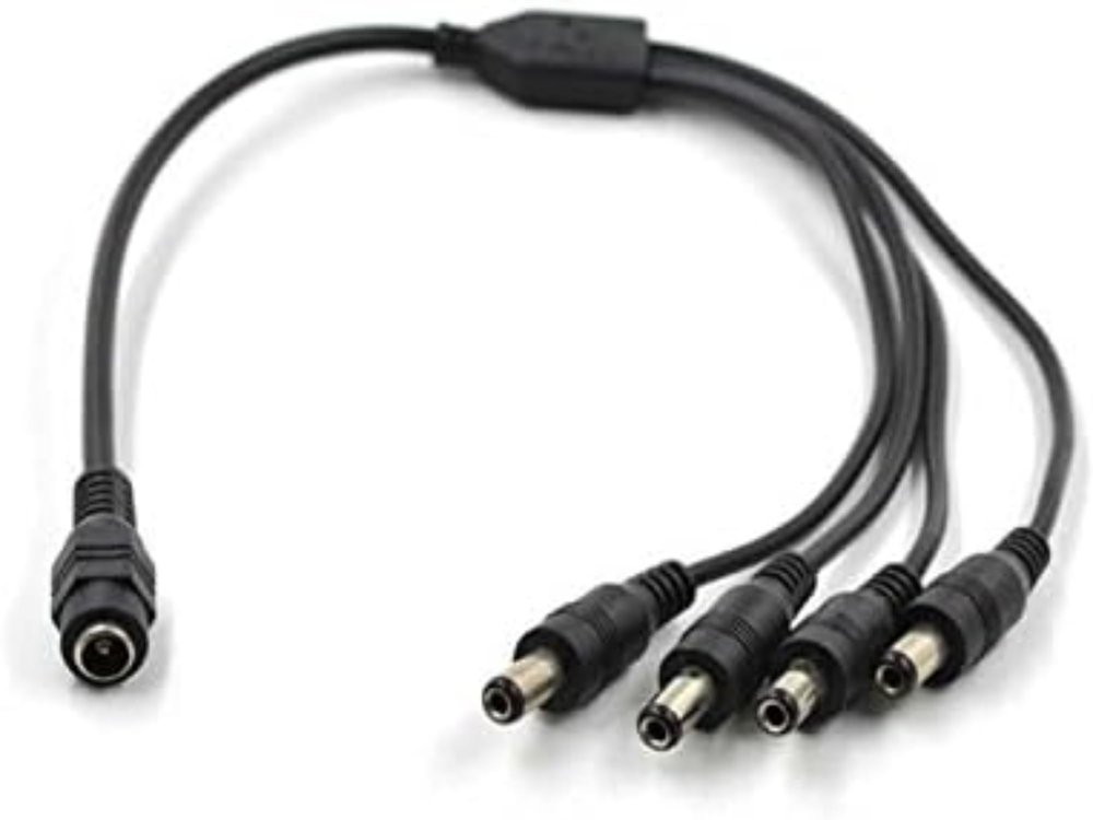Mamstcd 4-Plug Splitter 4-Way Power Cord for MC5 9 Volt Daisy Chain Fit Boss Line 6 MXR Pedals
