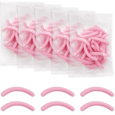 150PCS Pink Eyelash Curler Replacement Pads, Silicone Rubber Refills with Storage Box, Universal Fit Lash Curler Cushions